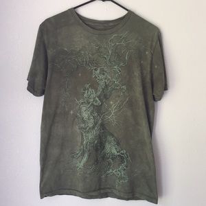 Wolf and Moon Tree Shirt